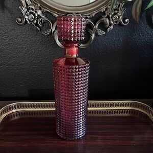 Vintage Diamond Cut Glass Decanter